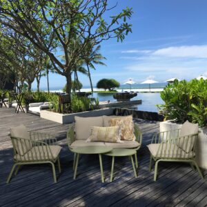 Ensemble De Jardin Couleur Kaki Avec Coussins Gris Confortables Pour Exterieur 4 Scaled