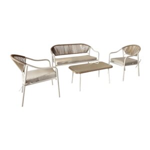 Ensemble De Jardin Detente En Rotin Blanc Et Acier Pour Exterieur 5 Scaled