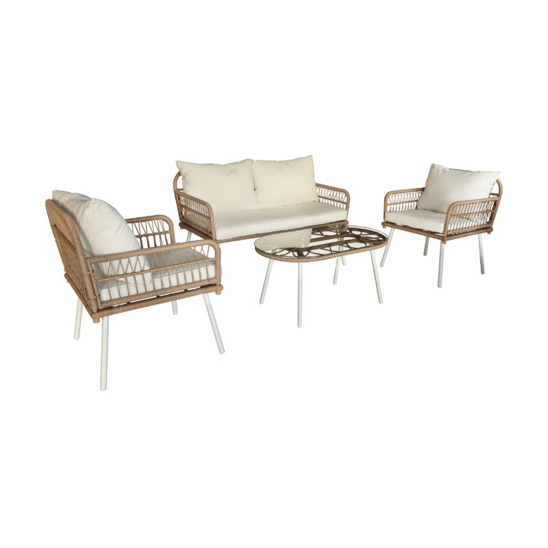Ensemble De Jardin Resine Tressee Et Acier Pour Exterieur Salon Detente Et Repas 6 Scaled
