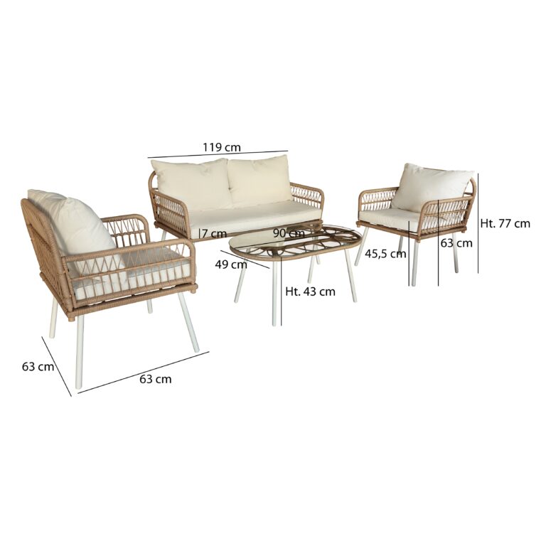 Ensemble De Jardin Resine Tressee Et Acier Pour Exterieur Salon Detente Et Repas Scaled