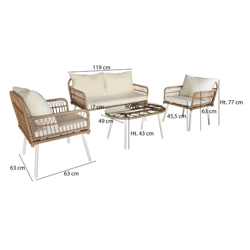 Ensemble De Jardin Resine Tressee Et Acier Pour Exterieur Salon Detente Et Repas Scaled
