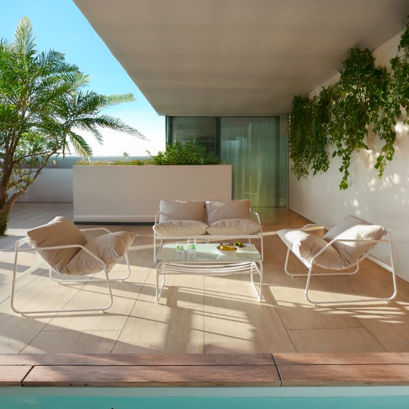 Ensemble Mobilier De Jardin Acier Blanc Design Moderne Et Durable 4 Scaled