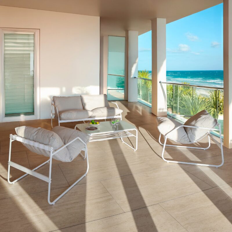 Ensemble Mobilier De Jardin Acier Blanc Design Moderne Et Durable 5 Scaled