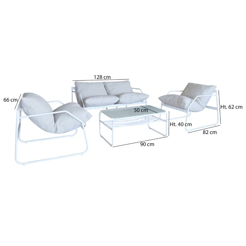 Ensemble Mobilier De Jardin Acier Blanc Design Moderne Et Durable Scaled